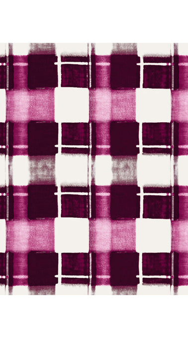 Audrey Dress #4 Shirt Collar 3/4 Sleeve Long Length Cotton Musola (Abstract Check)