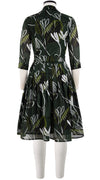 Audrey Dress #2 Shirt Collar 3/4 Sleeve Cotton Musola (Abstract Debussy)