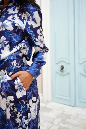 Pajama Shirt & Pajama Pants Silk Twill (Admiral Magnolia)