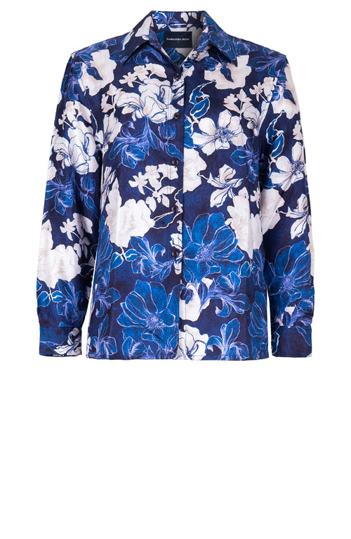 Pajama Shirt Silk Twill (Admiral Magnolia)