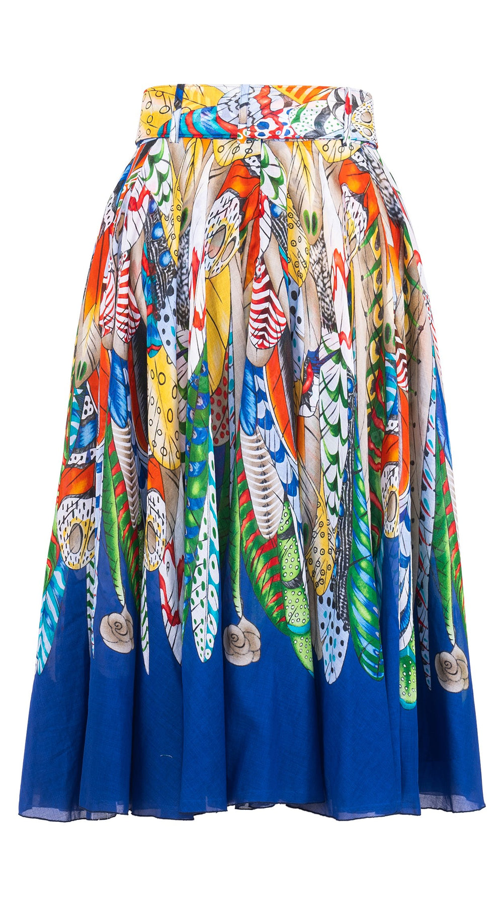 Aster Skirt #1 with Belt Long Length Cotton Musola (African Feather)