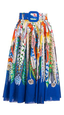 Aster Skirt #1 with Belt Long Length Cotton Musola (African Feather)