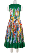Aster Dress Crew Neck Sleeveless Midi Length Cotton Musola (African Feather)