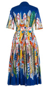 Aster Dress Shirt Collar 1/2 Sleeve Midi Length Cotton Musola (African Feather)