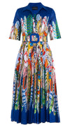 Aster Dress Shirt Collar 1/2 Sleeve Midi Length Cotton Musola (African Feather)