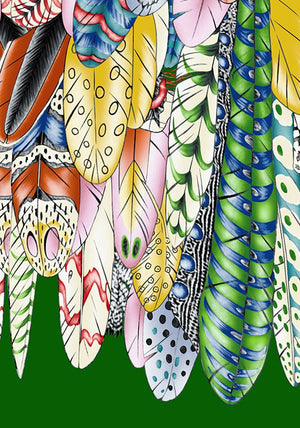 Abelia Skirt Midi Length Cotton Stretch (African Feather)