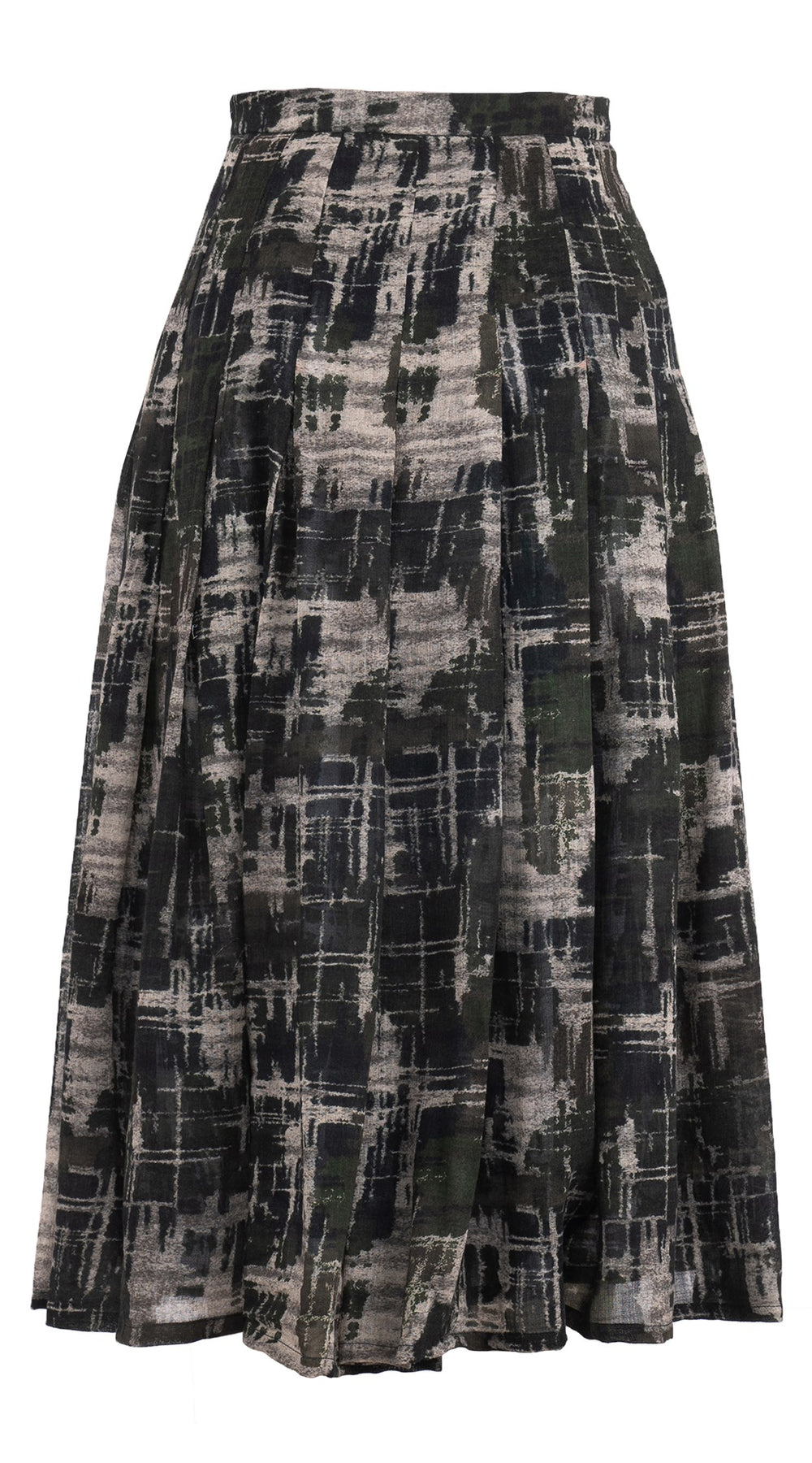 Zeller Skirt Midi Length Wool (Alhambra Rug) - Green