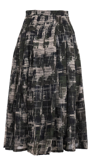 Zeller Skirt Midi Length Wool Musola (Alhambra Rug) - Green
