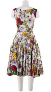 Birdy Dress #2 Boat Neck Sleeveless Long Length Cotton Musola (Alpine Flowers)