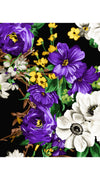 Eden Dress Crew Neck 3/4 Sleeve with Hamilton Belt Maxi Plus Length Cotton Musola (Alpine Flowers)