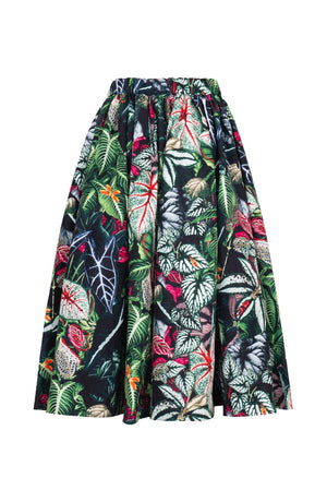 Jenny Skirt Long Length Poliamide Taffta (Amazonia Leaves)