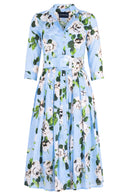 Audrey Dress #4 Shirt Collar 3/4 Sleeve Midi Length Musola (Amber Queen)