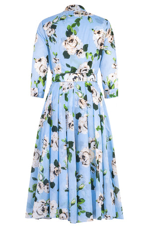 Aster Dress Shirt Collar 3/4 Sleeve Midi Length Cotton Musola (Amber Queen)