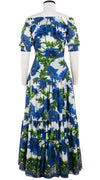 Emma Dress Smock Shoulder 1/2 Puff Sleeve Maxi Length Cotton Musola (Anemon Naples Border)