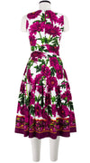 Rose Dress Crew Neck Sleeveless Long Length Cotton Stretch (Anemon Naples Border)