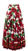 Emma Skirt Maxi Length Cotton Stretch (Anemon Naples Border)