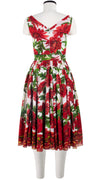 Vivien Dress #1 V Neck Sleeveless Midi Length Cotton Musola (Anemon Naples Border)