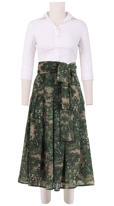 Zeller Skirt Midi Length Wool Musola (Antilles Toile Ground)