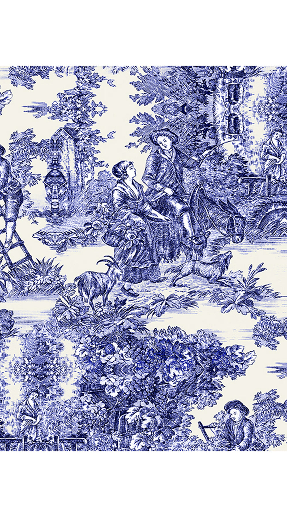 Audrey Dress #4 Shirt Collar 3/4 Sleeve Long Length Cotton Musola (Antilles Toile White)