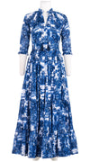 Eva Dress Crew Neck 3/4 Sleeve Maxi Length Cotton Musola (Antilles Toile White)