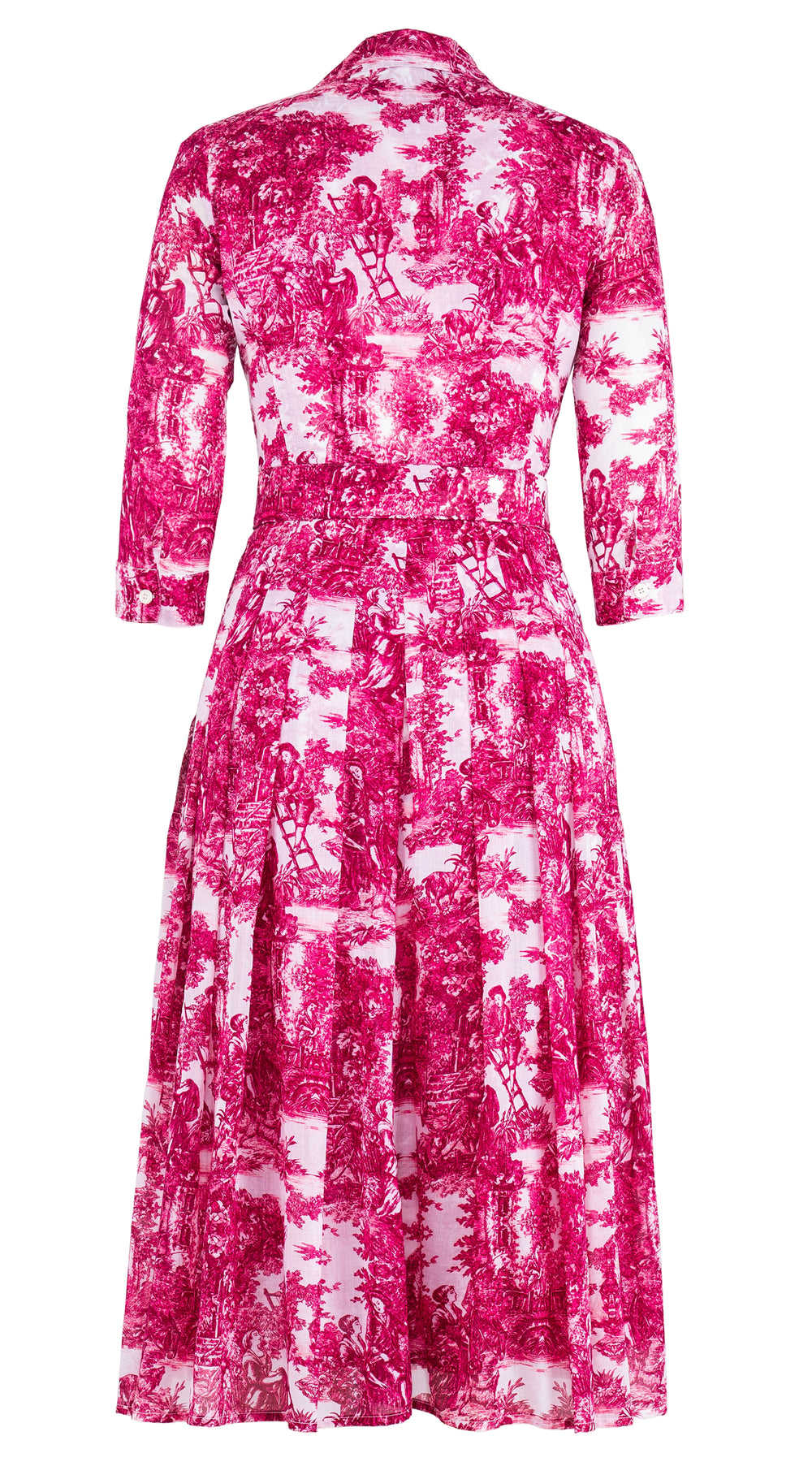 [Off the Rack] Audrey Dress #4 Shirt Collar 3/4 Sleeve Midi Length Musola (Antilles Toile White) @S-L(2)-XL(2)-XXL