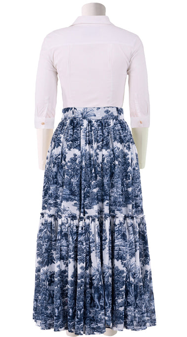 Melanie Skirt Midi Plus Length Cotton Musola (Arabian Night Toile White)