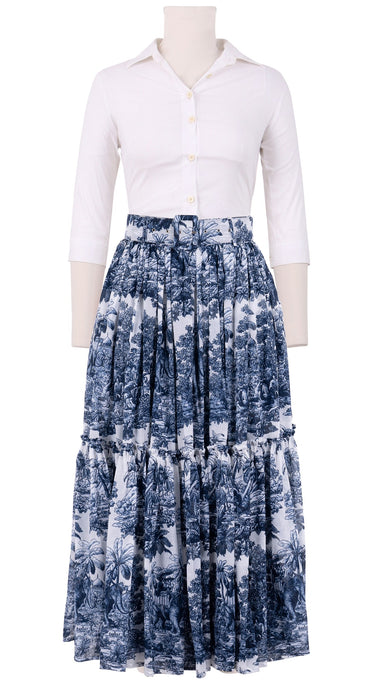 Melanie Skirt Midi Plus Length Cotton Musola (Arabian Night Toile White)