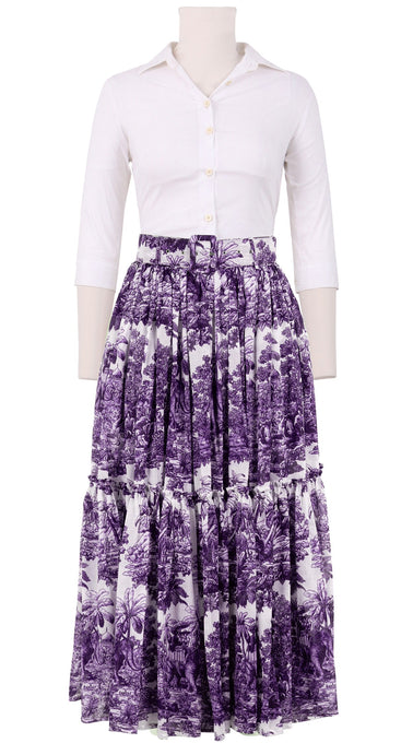 Melanie Skirt Midi Plus Length Cotton Musola (Arabian Night Toile White)