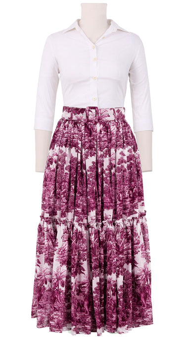 Melanie Skirt Midi Plus Length Cotton Musola (Arabian Night Toile White)