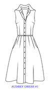 Audrey Dress #1 Shirt Collar Sleeveless Long Length Cotton Stretch_Solid_Grey