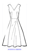 Avenue Dress Open V Neck Mini Cap Sleeve Maxi Length Cotton Musola (Giant Poppy White)
