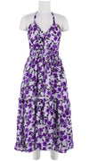 Melanie Dress #2 Sweetheart Strap Midi Plus Length Linen (Azalea Flower Small)