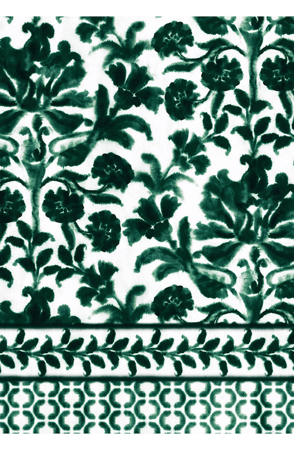 Aster Dress Shirt Collar 3/4 Sleeve Midi Length Cotton Musola (Azulejo Portuguese)