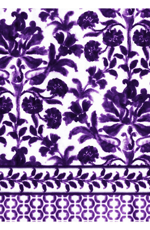 Aster Dress Shirt Collar 3/4 Sleeve Midi Length Cotton Musola (Azulejo Portuguese)