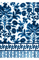 Aster Dress Shirt Collar 3/4 Sleeve Midi Length Cotton Musola (Azulejo Portuguese)