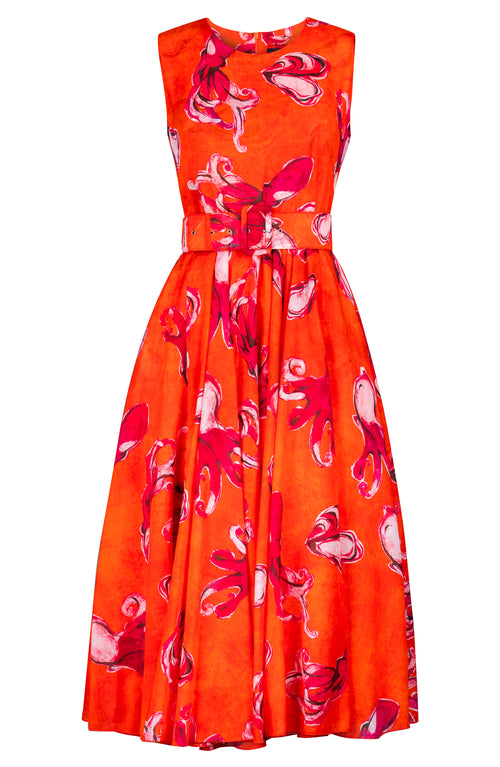 Aster Dress Crew Neck Sleeveless Midi Length Cotton Musola (Baby Octopus)