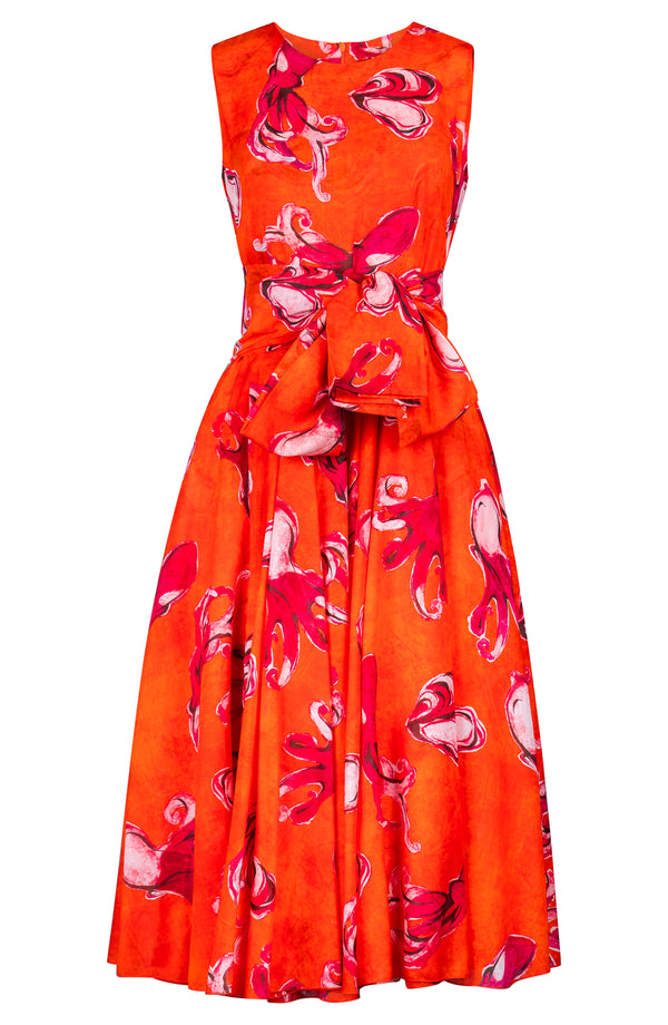 Aster Dress Crew Neck Sleeveless Midi Length Cotton Musola (Baby Octopus)