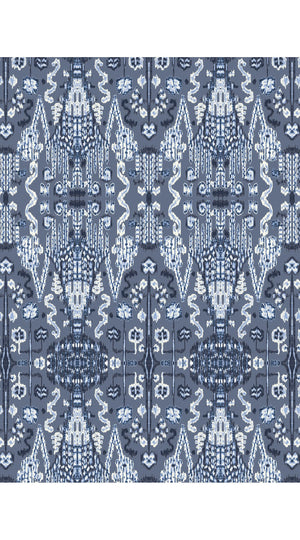 Audrey Dress #7 Shirt Collar 3/4 Sleeve Midi Plus Length Poliamide Taffta (Bambay Ikat Dark)