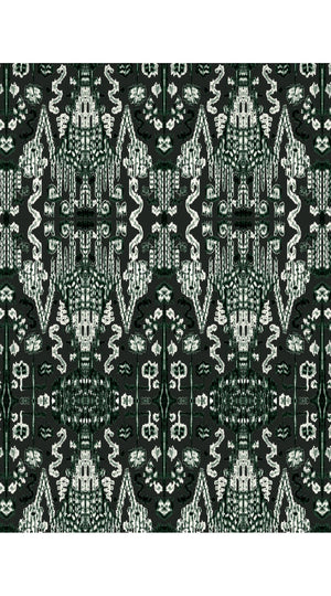 Audrey Dress #7 Shirt Collar 3/4 Sleeve Midi Plus Length Poliamide Taffta (Bambay Ikat Dark)