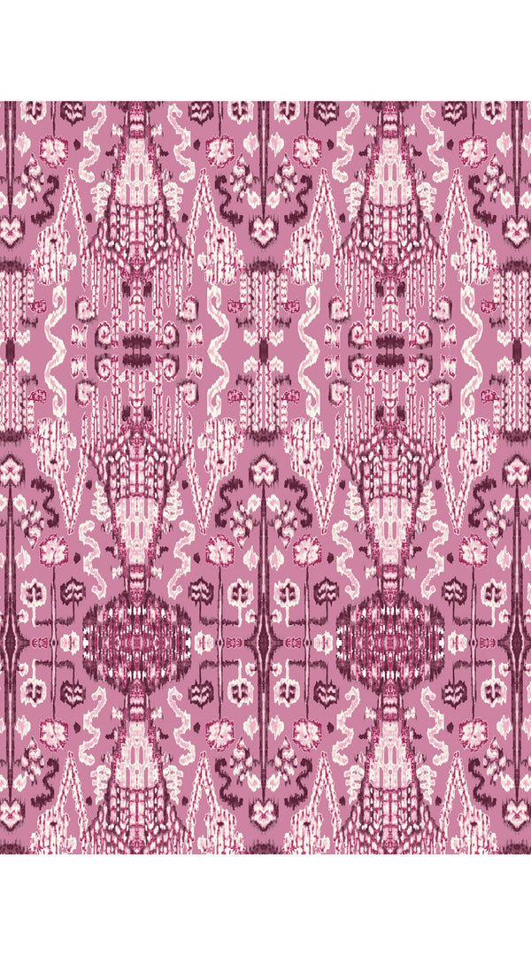 Audrey Dress #7 Shirt Collar 3/4 Sleeve Midi Plus Length Poliamide Taffta (Bambay Ikat Dark)