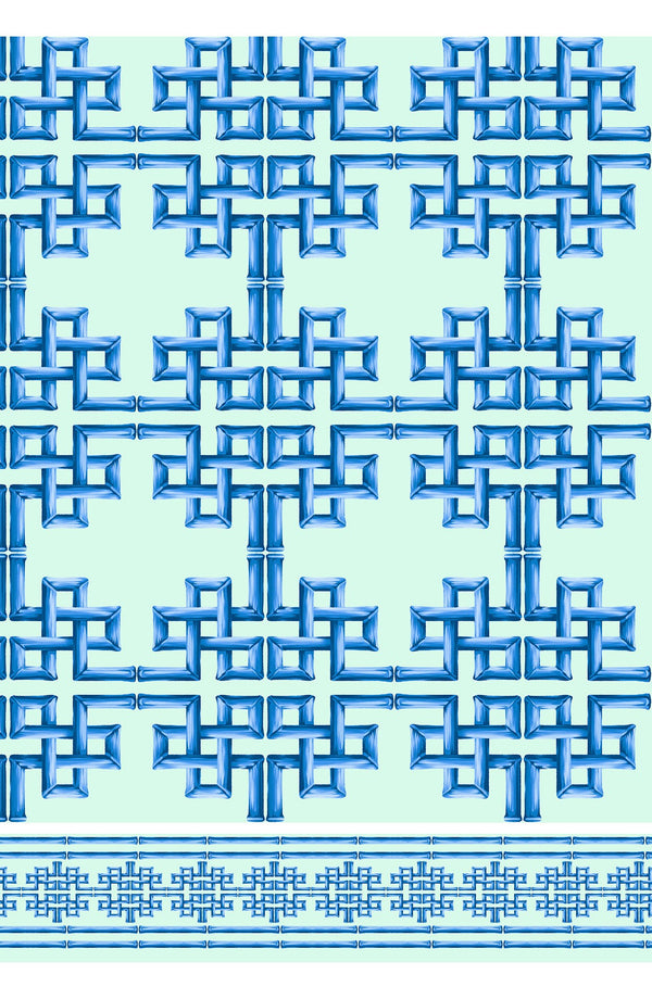 Abelia Dress Round Neck Sleeveless Long +3 Length Cotton Stretch (Bamboo Grove Pastel)