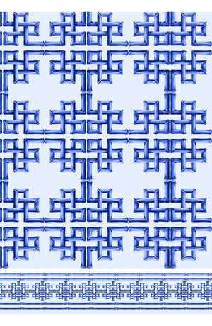 Eva Dress Crew Neck 3/4 Sleeve Maxi Length Cotton Musola (Bamboo Grove Pastel)