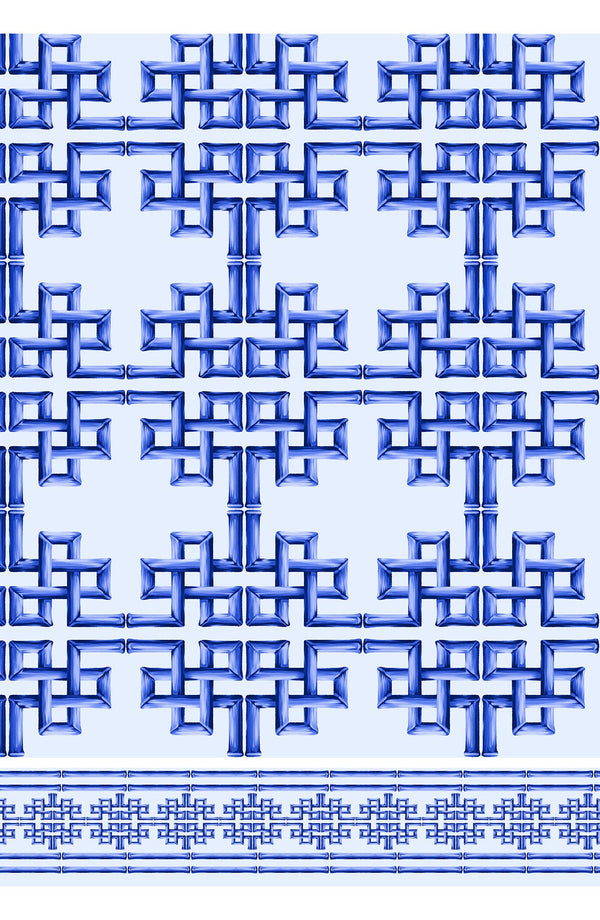 Eva Dress Crew Neck 3/4 Sleeve Maxi Length Cotton Musola (Bamboo Grove Pastel)