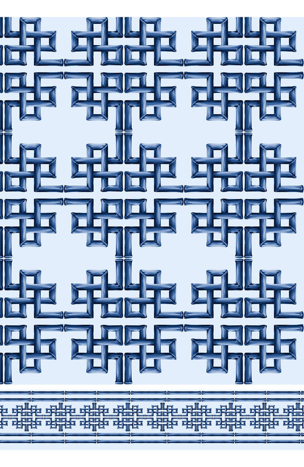 Eva Dress Crew Neck 3/4 Sleeve Maxi Length Cotton Musola (Bamboo Grove Pastel)