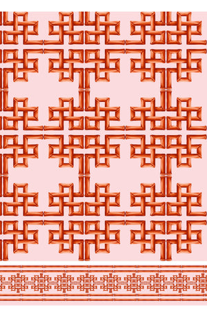 Audrey Dress #1 Shirt Collar 3/4 Sleeve Long Length Poliamide Taffta (Bamboo Grove Pastel)