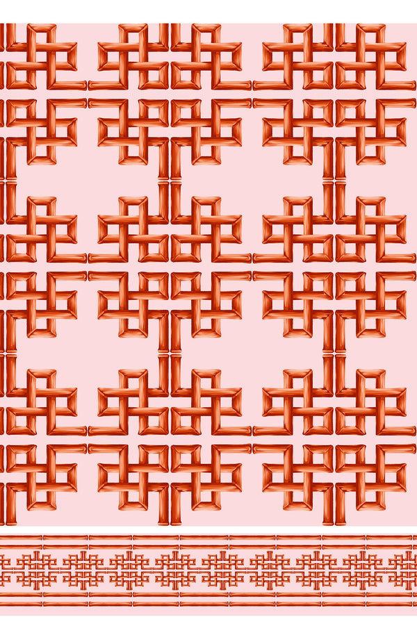 Eva Dress Crew Neck 3/4 Sleeve Maxi Length Cotton Musola (Bamboo Grove Pastel)