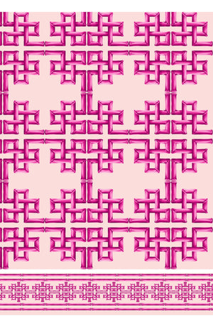 Eva Dress Crew Neck 3/4 Sleeve Maxi Length Cotton Musola (Bamboo Grove Pastel)