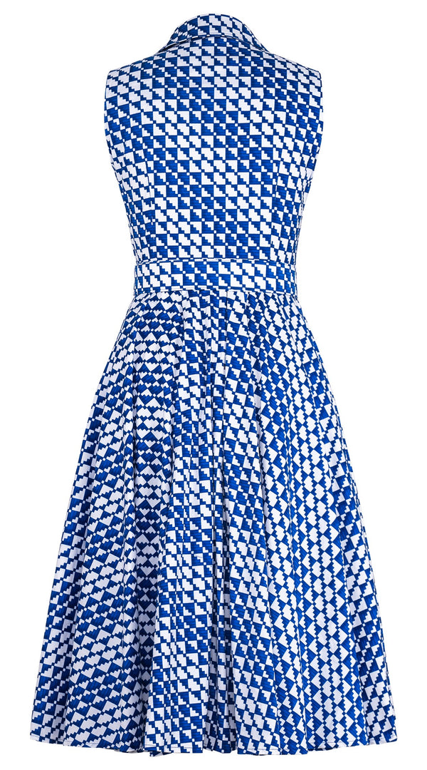 Abelia Dress Shirt Collar Sleeveless Long + 3 Length Cotton Stretch (Bamboo Weave)