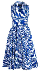 Abelia Dress Shirt Collar Sleeveless Long + 3 Length Cotton Stretch (Bamboo Weave)