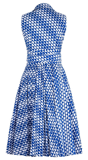Abelia Dress Shirt Collar Sleeveless Long + 3 Length Cotton Stretch (Bamboo Weave)